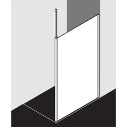 Kermi Xb Glasanlage XBWDR10020VAK 100x200mm, silber hochglanz, ESG klar, rechts