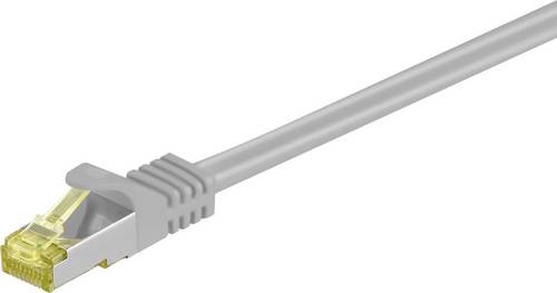 Goobay 91603 RJ45 Patchkabel CAT 6a (Rohkabel CAT 7) S/FTP 2.00 m Grau mit Rastnasenschutz, vergoldete Steckkontakte 1 St.