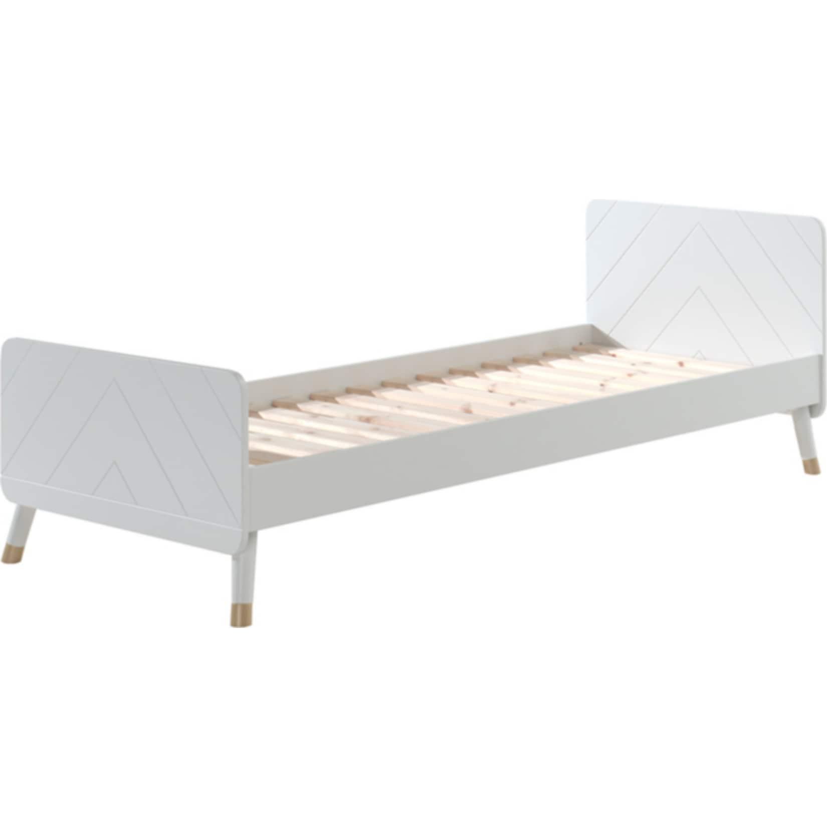 Vipack BILLY - Einzelbett 90 x 200 cm, mit Lattenrost, lackiert, Satin Weiß
