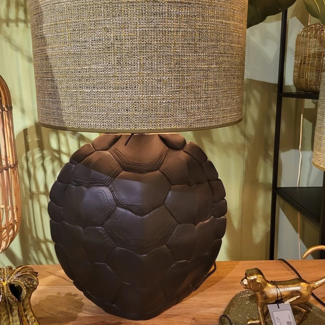 Light en Living Lampvoet Turtle tabletop zwart Hoogte: 54,5 cm