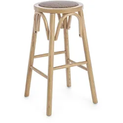 Barhocker Circle aus Ulmenholz, klassischer Landhausstil, Rattansitz, natur, 73 cm hoch