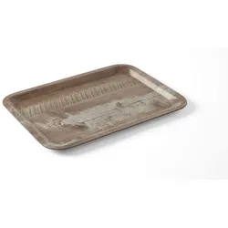 HENDI Serviertablett aus Melamin mit Holzoptik , AmerBox, Holz dunkel, 240x340mm