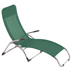 Gartenliege Samba aus Aluminium, modern und wetterfest, dunkelgrün, verstellbar für Outdoor