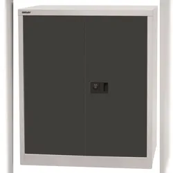 BISLEY Universal Flügeltürenschrank abschließbar - Stahlschrank mit 3-Punkt-Schloss & Flügeltüren - Aktenschrank aus Metall mit 1 Fachboden für 2