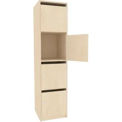 Schließfachschrank, 4 abschließbare Fächer & Briefschlitz