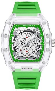 Friendly Fresh Finds Stylish Mens Waterproof Transparent Sports Watch Quartz Watch Gift For Him green