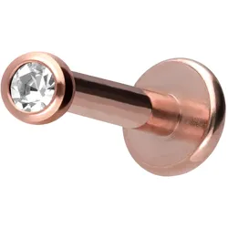 Titan Labret mit Innengewinde KRISTALL