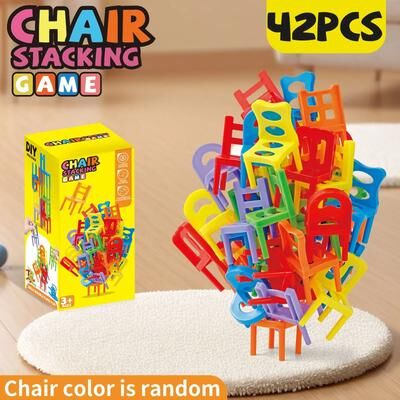 Uplift Picks Educational Stacking Chairs Toy Balance Building Blocks Interactive Game 24 Pcs