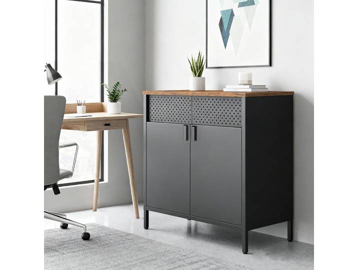 SONGMICS Sideboard Küchenschrank, verstellbarer Einlegeboden, 80x40x76 cm
