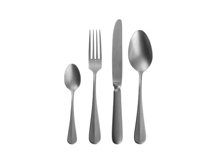 Besteck-Set SOLA Baguette Vintage, matt, 24-tlg. , silber (grau), 24, Edelstahl 18/10, Essbesteck-Sets, Besteck-Set, Spülmaschinenfest