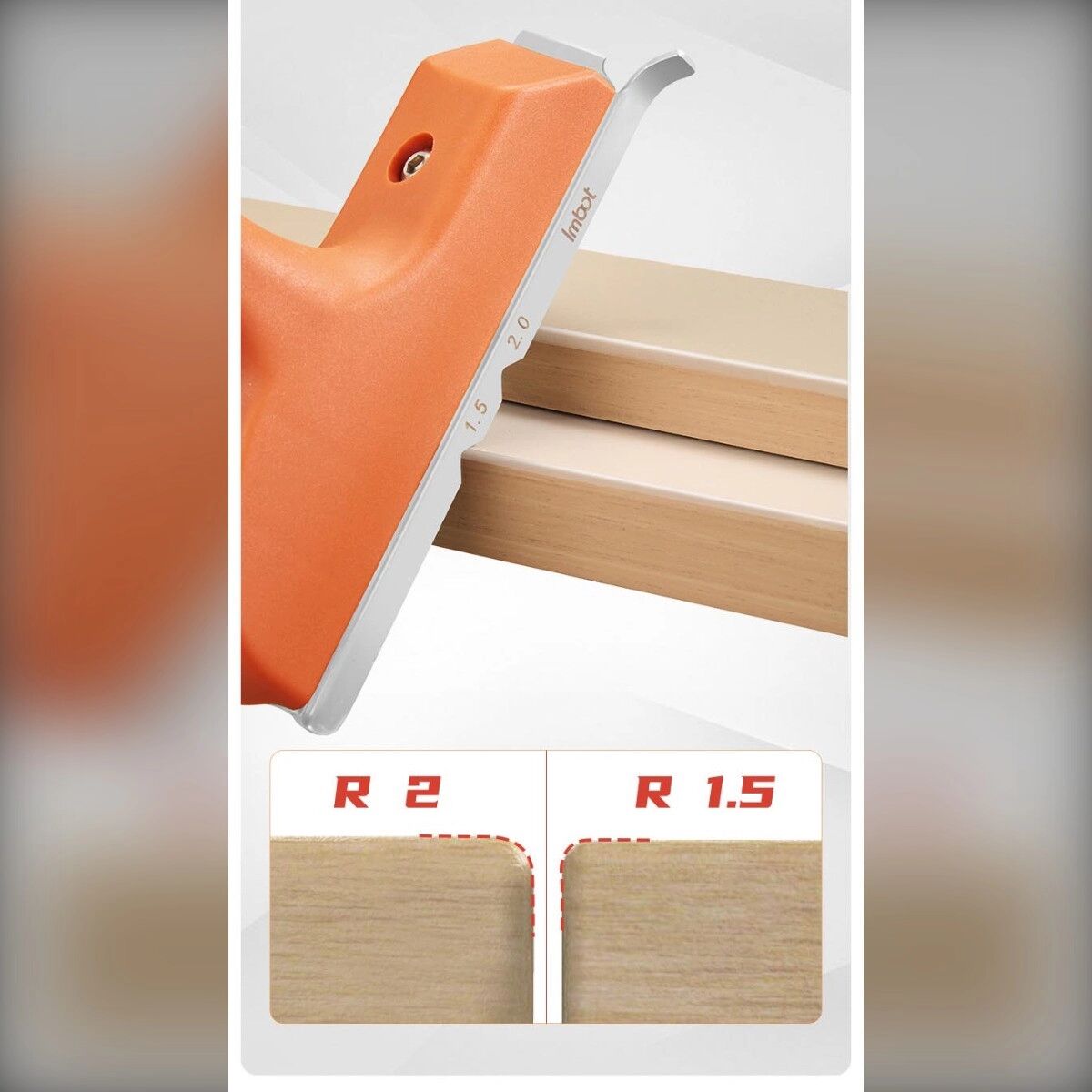 INF 3-in-1-Kantenfräser mit umschaltbaren R1.5- und R2-Fasenfräsern für Holz-, Möbel- und Plattenkanten