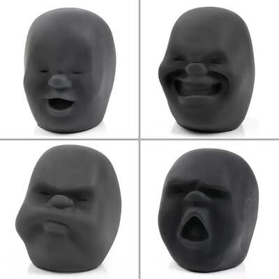 JoyToys Funny Human Face Stress Ball Soft Fidget Toy For Stress Relief, Sensory Play & Hand Exercise random Style1 grey
