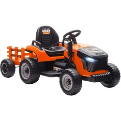KINDER-ELEKTROAUTO 3-Gang mit Anhänger, 2 Motor, für 3-8 Jahre, Orange
