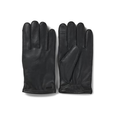 Lederhandschuhe BOSS "Kranton-ME", Herren, Gr. 10, schwarz (schwarz 001), Leder, unifarben, Handschuhe, mit Touch Tech Fingertips