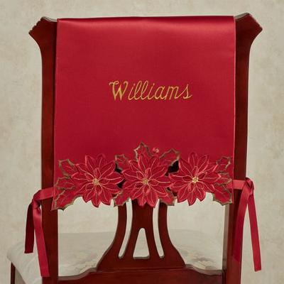 Touch of Class Christmas Poinsettia Chair Covers Red Set of Two, Set of Two, Red