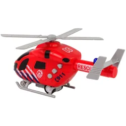 Feuerwehr-Rettungshubschrauber Rotes Geräusch Lichter Propeller