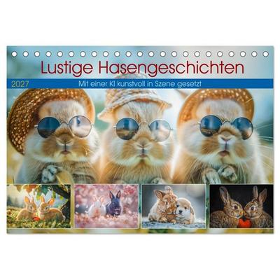 Lustige Hasengeschichten (Tischkalender 2027 DIN A5 quer), CALVENDO Monatskalender