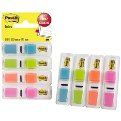 Post-it Haftmarker Index, 11,9 x 43,2 mm, 4er Spender