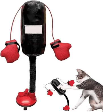 Inspire Curations Cartoon Cat Punching Bag Toy With Suction Cup Base Cartoon Cat Punching Bag Toy With Suction Cup Base