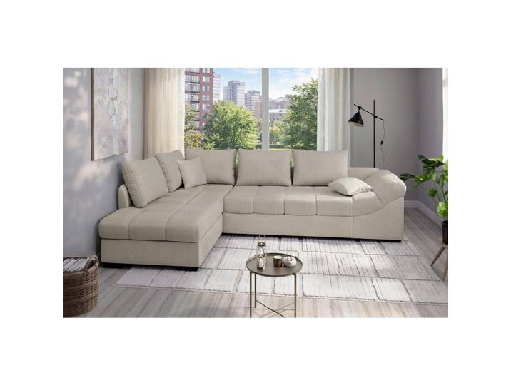 P & B Eckschlafsofa, Beige, Holz, Buche, Füllung: Schaumstoff,Schaumstoff, 298x202 cm, Made in EU, Armteil rechts, Rücken echt, Liegefunktion, Schlafzimmer
