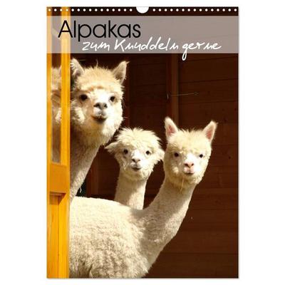 Alpakas zum Knuddeln gerne (Wandkalender 2027 DIN A3 hoch), CALVENDO Monatskalender