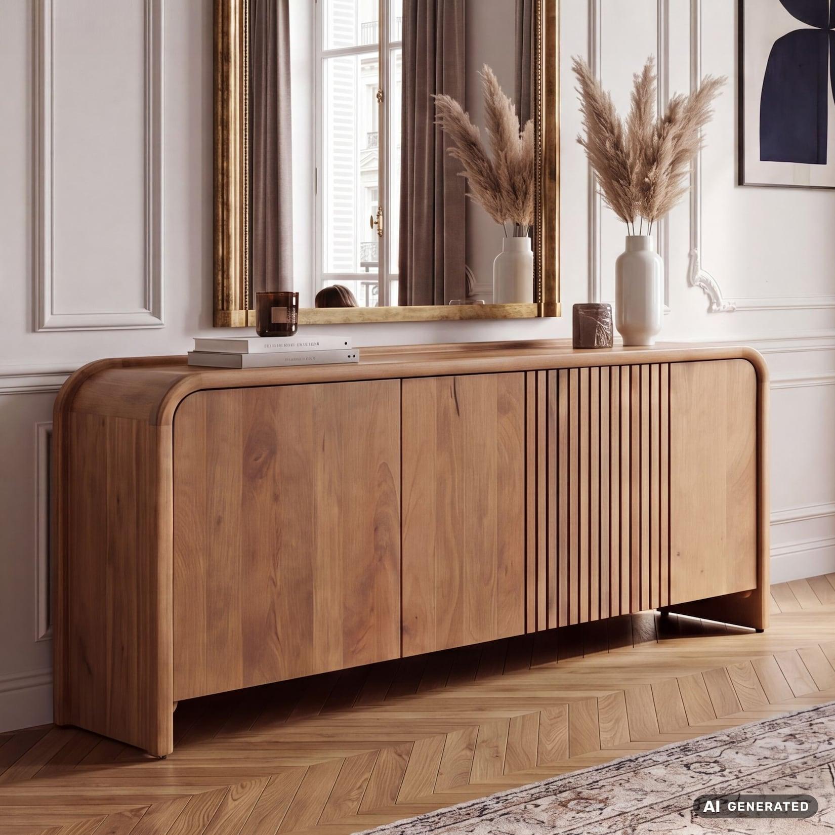 Sideboard Mango Massivholz 160cm Anrichte Kommode 3 Türen Holzkommode Handmade