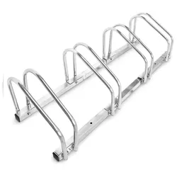 Relaxdays 4x Fahrradständer Stahl 1m Silber