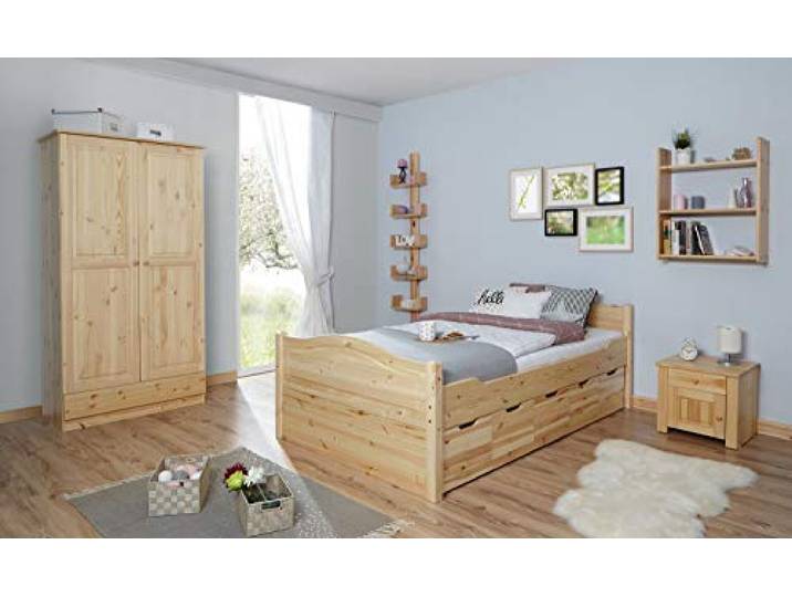 TiCAA Einzelbett Leni 120x200 Kiefer Natur