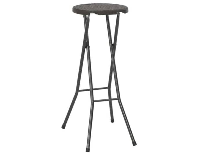 GFEROMRF Klappbare Barhocker 2 STK. HDPE und Stahl Braun Rattanoptik Wetterfest, Leicht Zu Reinigen, Platzsparend Zusammenklappbar, Für Garten Balkon Terrasse