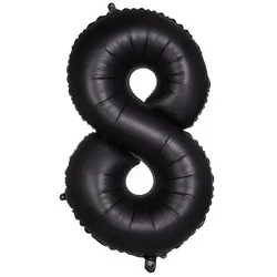 Folienballon "8", schwarz, 86 cm