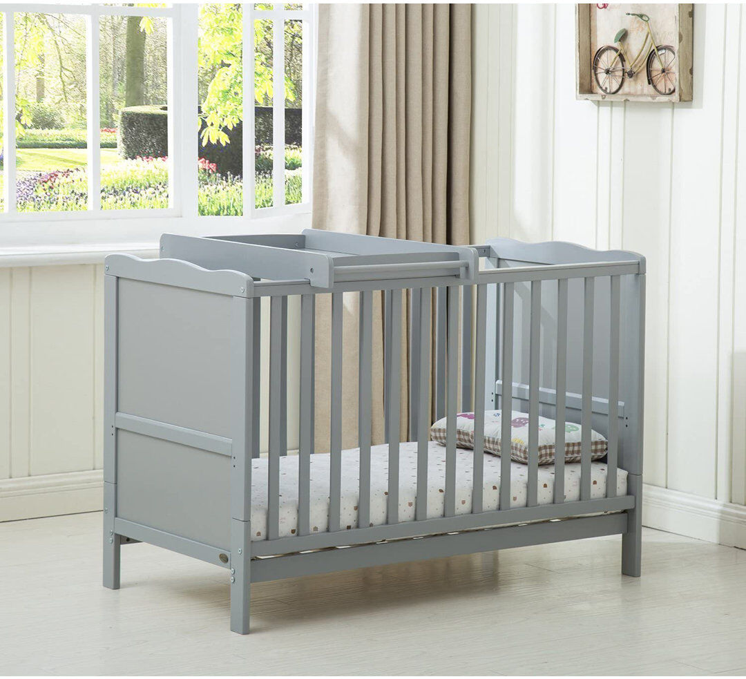 Mack + Milo Dampier 2 -in-1 Convertible Cot Bed Crib Grey Mini