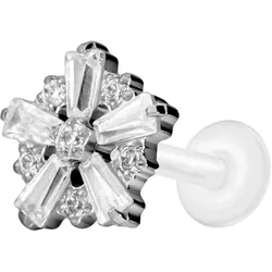 PTFE Labret mit Innengewinde + Titan-Aufsatz SCHNEEFLOCKE