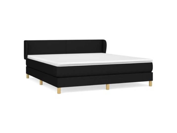 Makastle Boxspringbett mit Matratze Schwarz 160x200 cm 100% Polyester Stoff