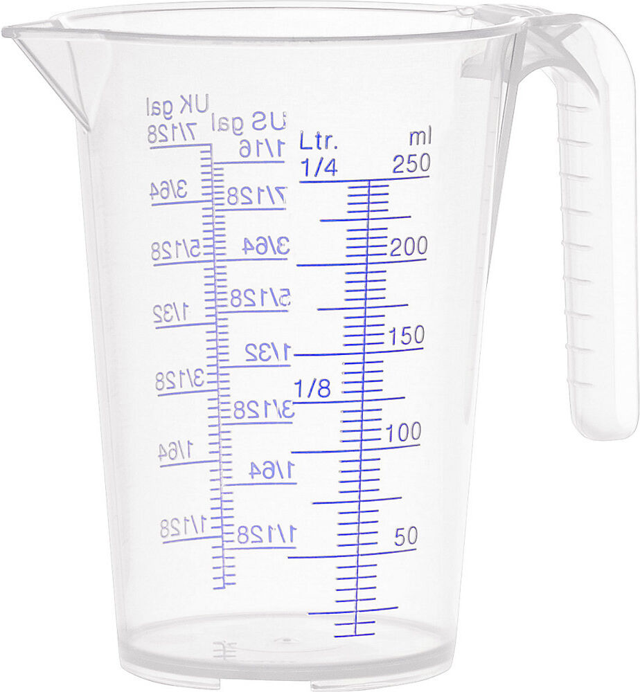 Messbecher, transparent, 0,25 l, VE 12 Stk, PP, mit Skala PRESSOL