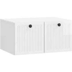 vidaXL Wandmontierter TV-Schrank Hochglanz Weiß 59,5 x 41 x 30 cm