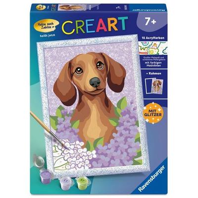 CreArt, Malen nach Zahlen Kinder - Dackel Lilac
