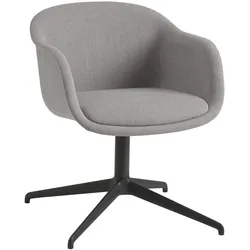 Muuto Fiber Conference Armchair, swivel base, re-wool 108 / schwarz