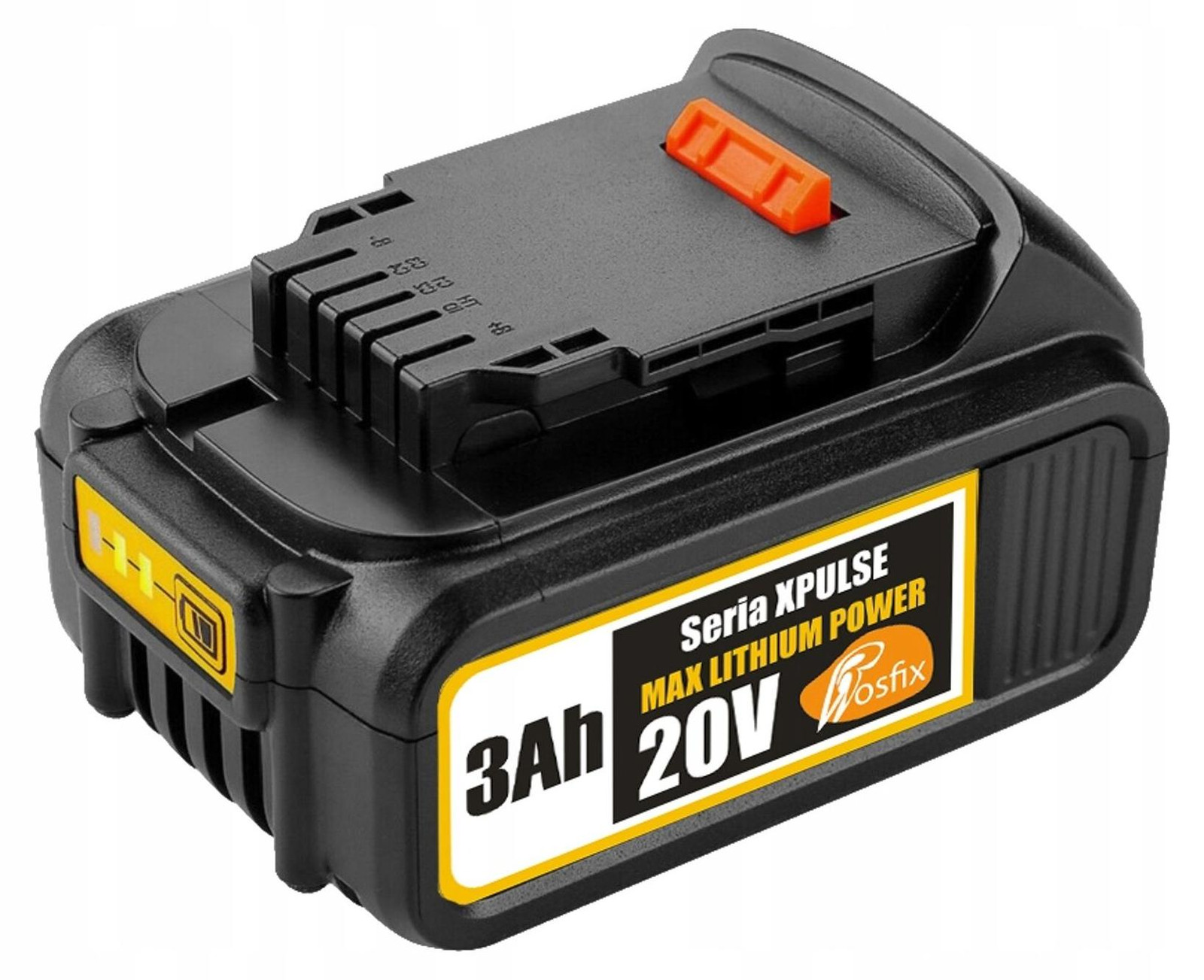 Rosfix Max Lithium Power 20V 3Ah lithium-ion batterij met LED-laadindicator voor Dewalt 20V gereedschap