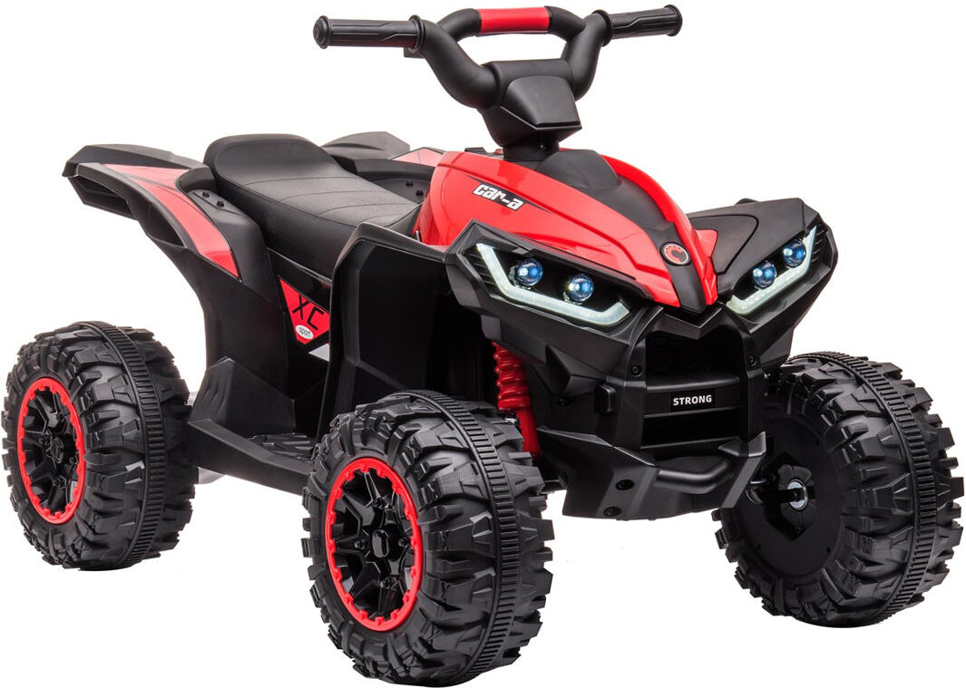 ZACOO 12V Kids Electric ATV HL578 Quad Ride-On Toy Car with Parental Remote Control, 2 Speeds, Wireless Music, LED Lights, Gradual Start & Treaded Tires for Red