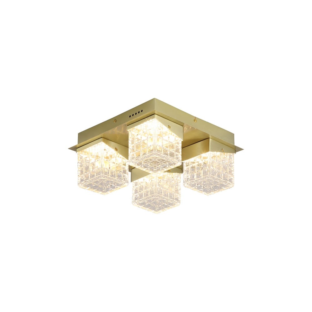 Searchlight Cuboid Design Plafondlamp 4-lichts - Goud/Messing