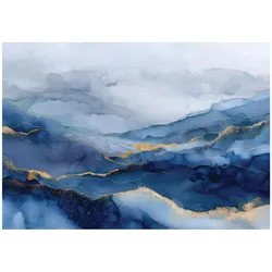 FOTOTAPETE Marmor Abstrakt Blau 300x210 cm