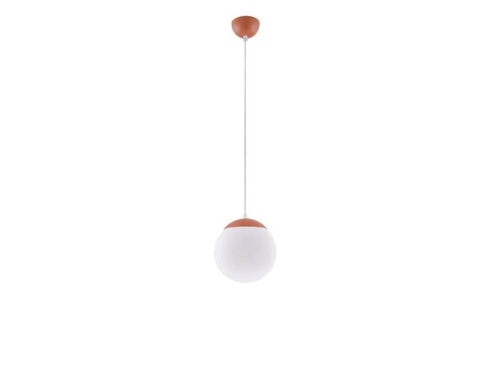 Suspension acier/verre ocre rouge h 110 cm