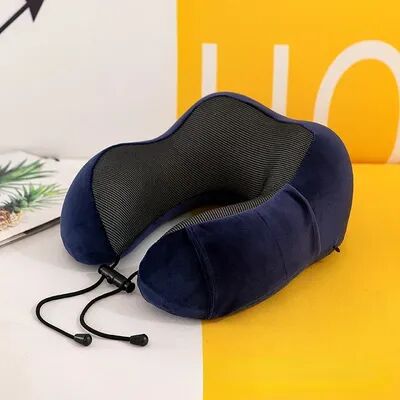 Healfit Counter Soft Travel U Shaped Neck Pillow, Memory Foam Massage Pillow, Airplane Cervical Healthcare Bedding dark Blue
