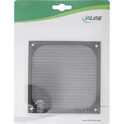 INLINE Lüftergitter, Aluminium Filter, 120x120mm, schwarz
