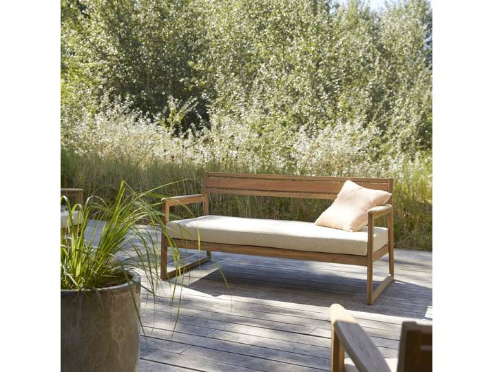 Gartenbank aus recyceltem massivem Teakholz Vasco - Natur - Teak
