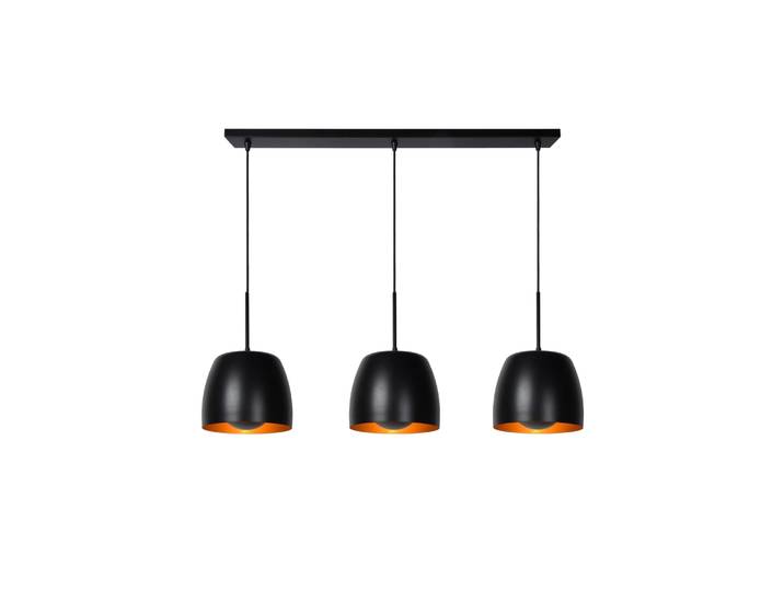 Suspension métal 3 lumières noir