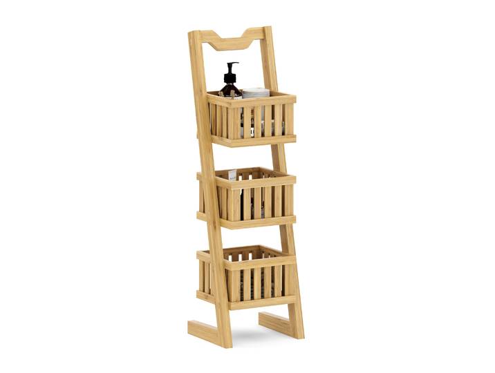 Regal Bambus mit 3 Körben 23 x 20 x 77 cm natur