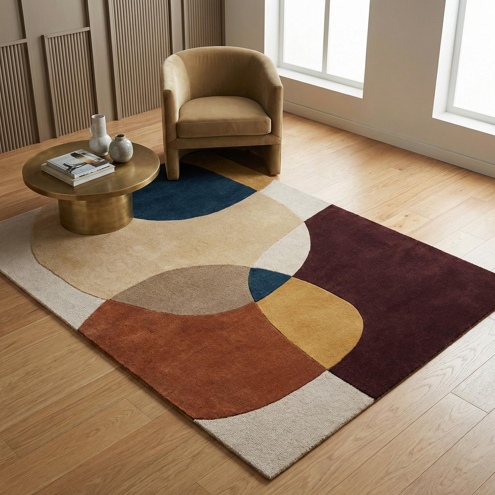 Wollteppich abstrakt Lila-Bunt 160 x 230 cm - AIRE Kadima Design