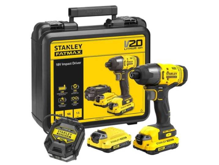V20 Visseuse à Impacts 165Nm - Lithium 18V - 2 Batteries 1\,5Ah STANLEY FATMAX - SFMCF800C2K-QW