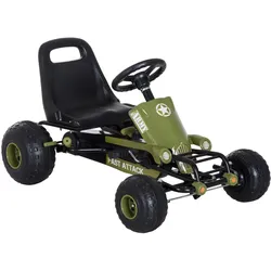 GO Kart Kettcar mit Handbremse Kinder Tretauto Tretfahrzeug ab 3 Jahre Grün